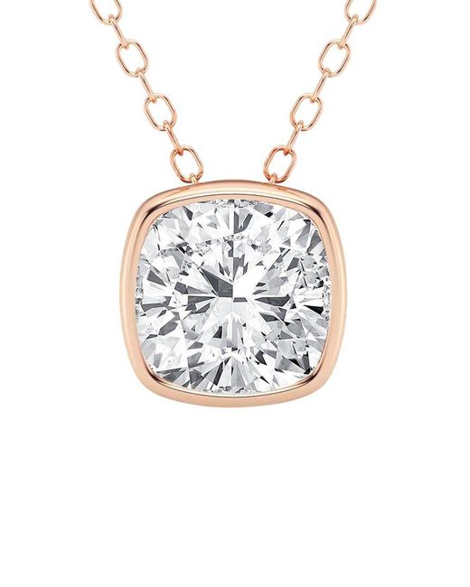 Lab Grown Diamonds White 14K Rose 1.50 Ct. Tw. Lab-Grown Diamond Solitaire Pendant Necklace