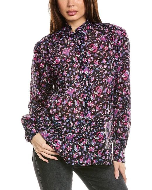 Isabel Marant Purple Isabel Marant E'Toile Silk-Blend Blouse