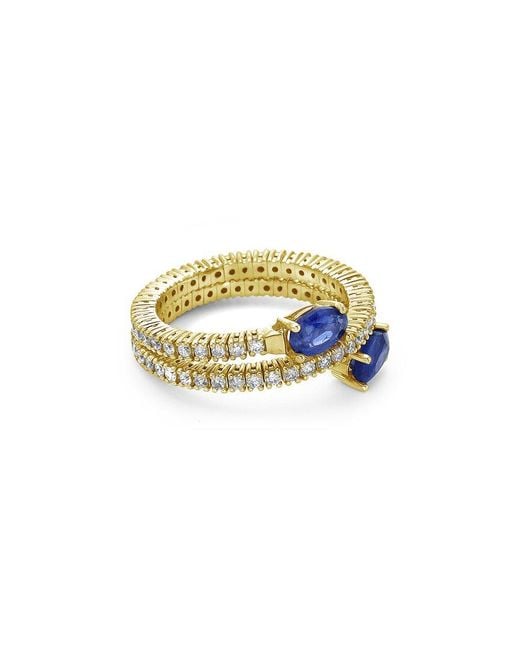 Forever Creations USA Inc. White Forever Creations 14k 2.40 Ct. Tw. Diamond & Sapphire Flexible Wrap Ring