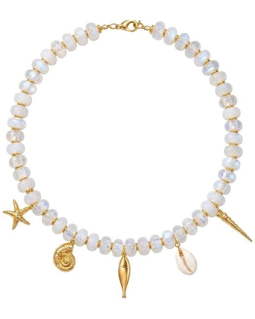 Liv Oliver Metallic 18K Plated 28.20 Ct. Tw. Quartz Necklace