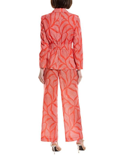 Nanette Lepore Red 2Pc Jacket & Pant Suit Set