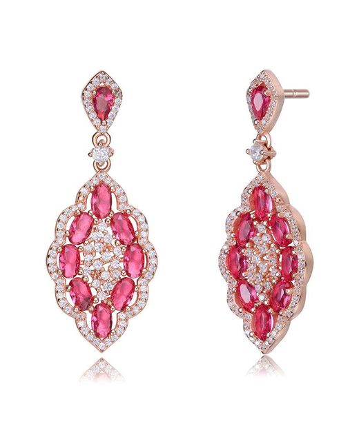 Rachel Glauber Pink 14k Rose Gold Vermeil Earrings