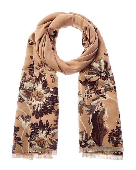 Saachi Natural Reverse Wildflower Scarf