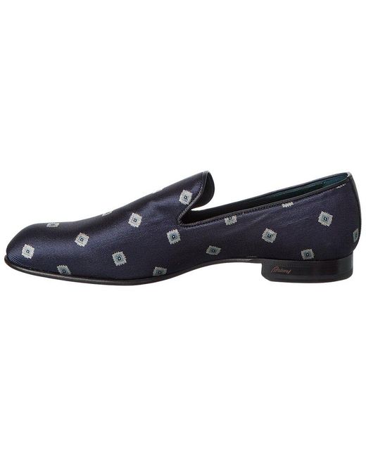 Brioni Blue Geo Print Evening Loafer for men
