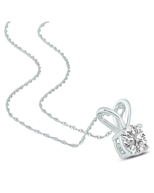 Lab Grown Diamonds White 14K 1.00 Ct. Tw. Lab Grown Diamond Necklace