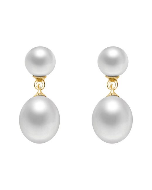 Genevive Jewelry White 14k Over Silver Fresh Water Pearl Earrings