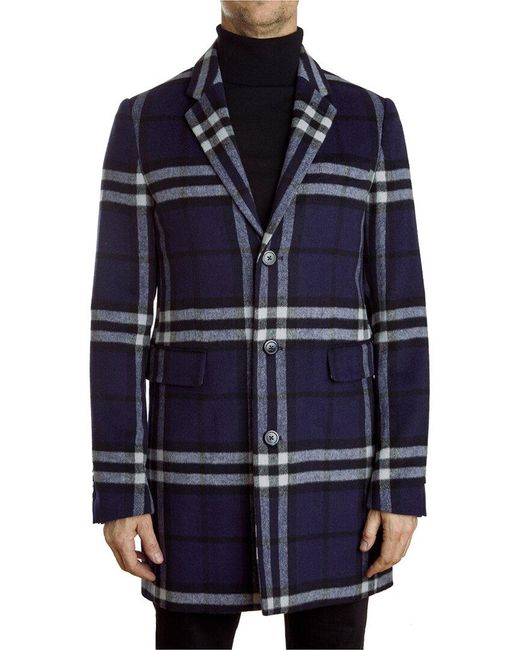 Paisley & Gray Woolblend Top Coat in Blue for Men Lyst