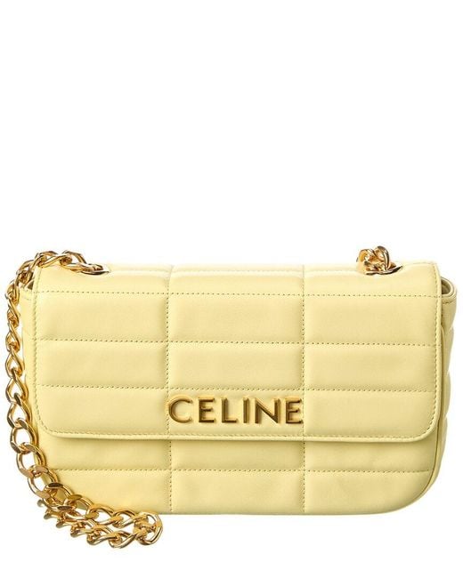 Céline Metallic Monochrome Quilted Leather Shoulder Bag
