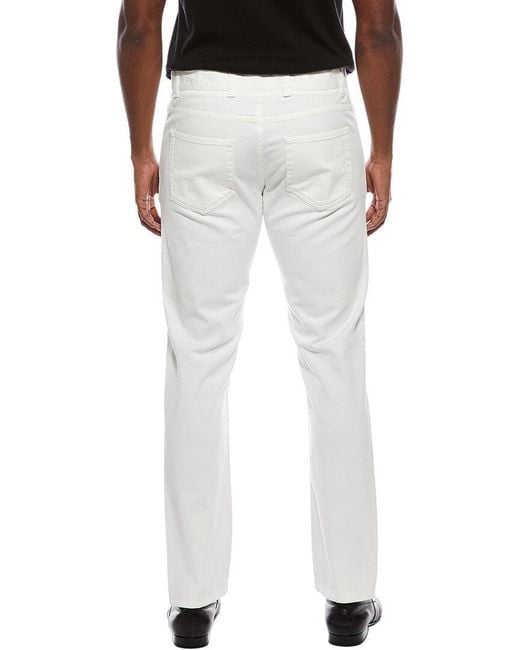Isaia White Slim Straight Pant for men