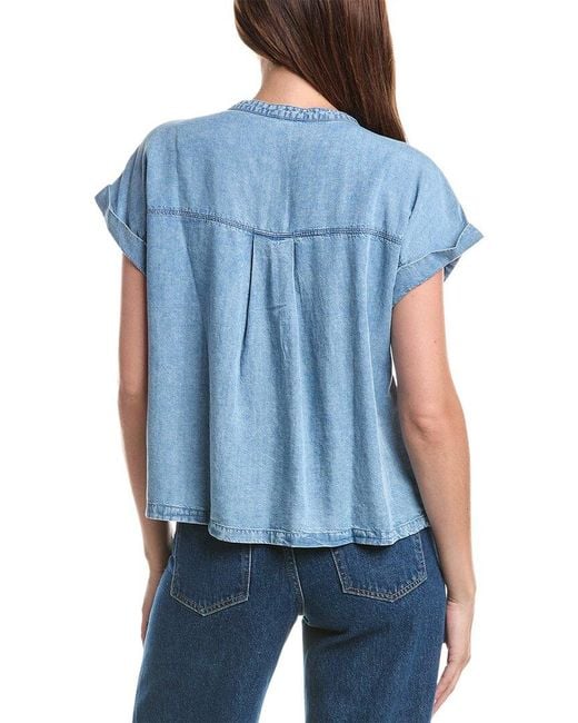 Splendid Blue Woven Top