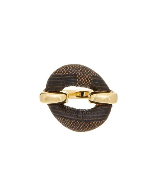Fendi Multicolor Filo Leather Ring