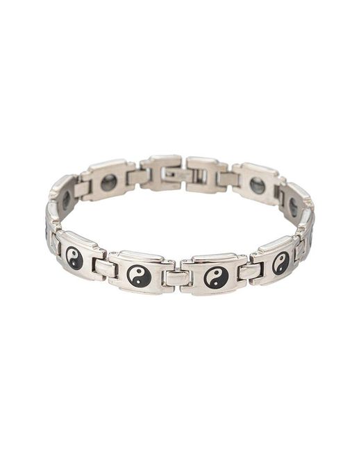 Eye Candy LA Metallic Titanium Yin And Yang Chain Bracelet