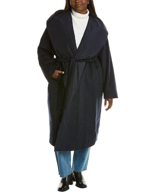 Marina Rinaldi Black Tarantino Reversible Wool Coat