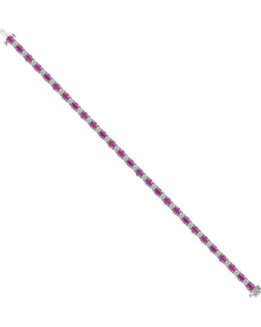 Gregg Ruth Pink 14K 7.29 Ct. Tw. Diamond & Ruby Bracelet