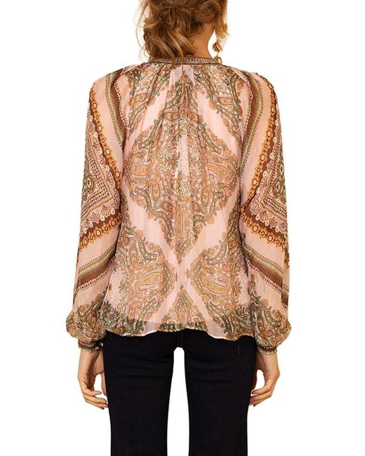 Hale Bob Natural August Silk-Blend Top