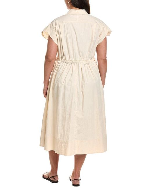 Lafayette 148 New York Natural Plus Gathered Waist Shirtdress