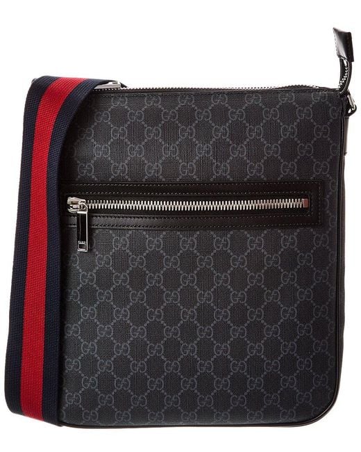 Gucci Black Gg Supreme Canvas & Leather Crossbody for men
