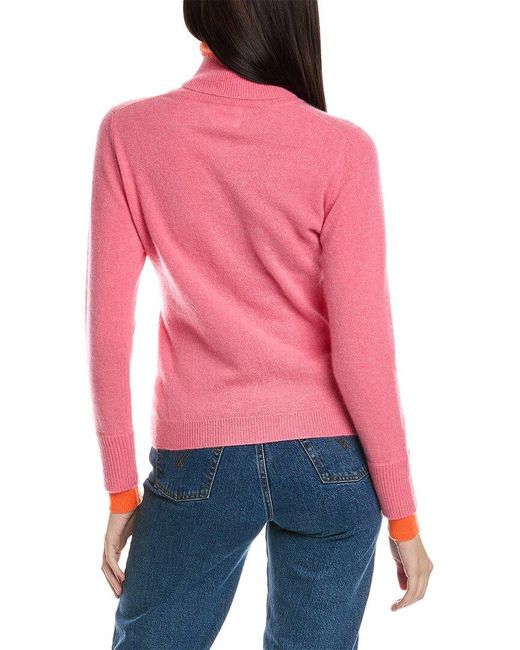 Brodie Cashmere Red Contrast Cashmere Sweater