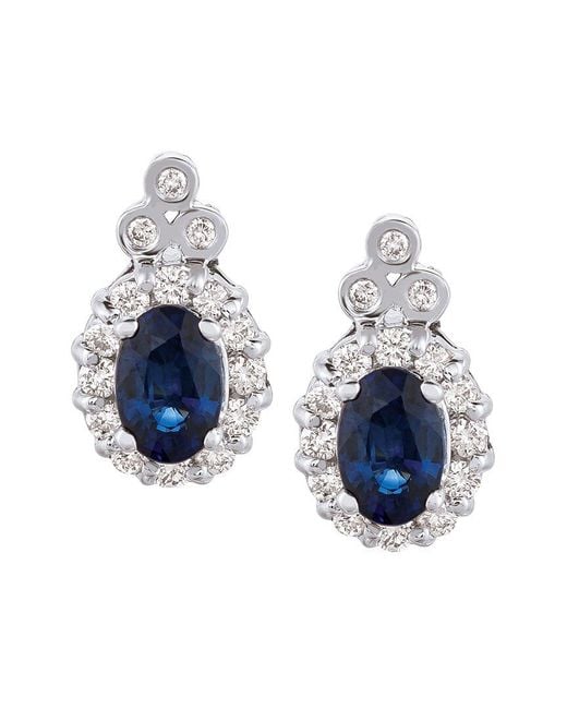 Le Vian Blue 14k Vanilla Gold 1.40 Ct. Tw. Diamond & Sapphire Earrings