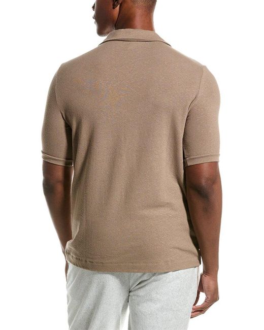 Hanro Brown Loungy Summer Linen-blend Polo Shirt for men