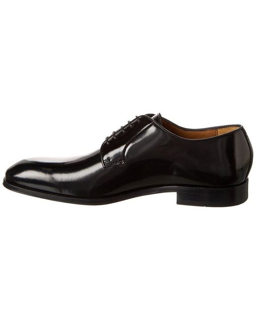 Antonio Maurizi Black Plain Toe Leather Oxford for men