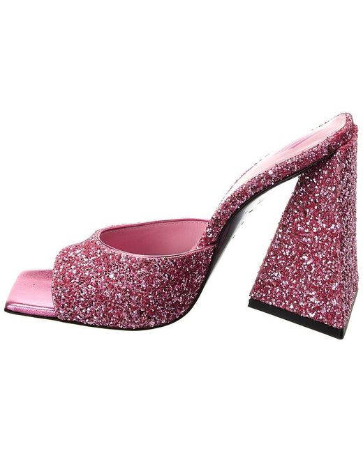 The Attico Pink Devon Glitter Sandal