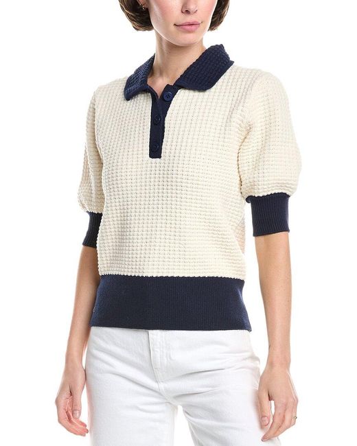Jason Wu White Henley Polo Shirt