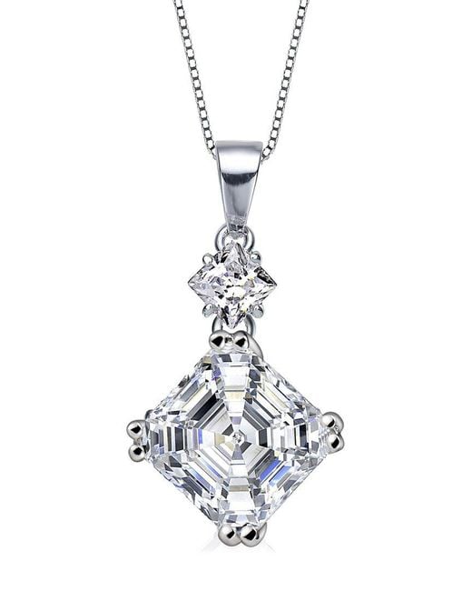 Rachel Glauber White Silver Cz Pendant Necklace