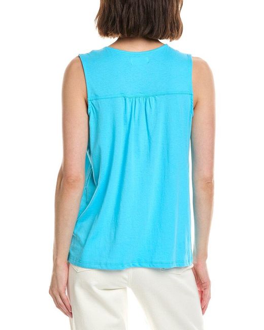 Stella Parker Blue Brighton Ruched Tie Top