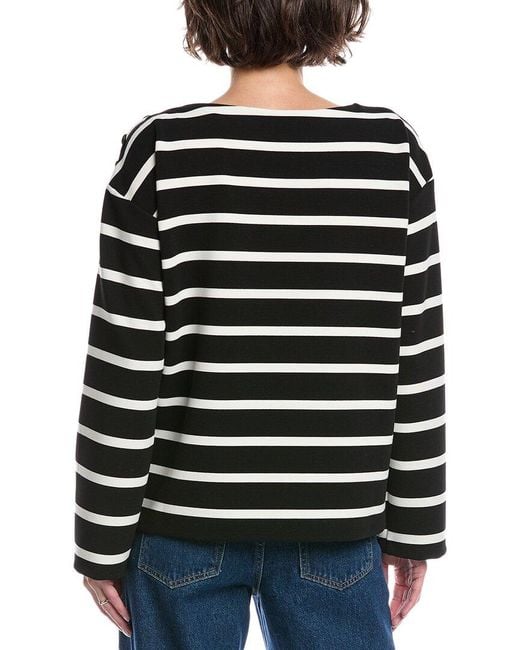 Rag & Bone Black Irina Textured Stripe Top