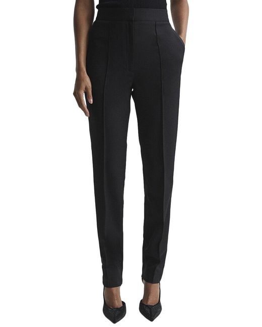 Reiss Black Sofia Tapered Wool-Blend Tuxedo Trouser