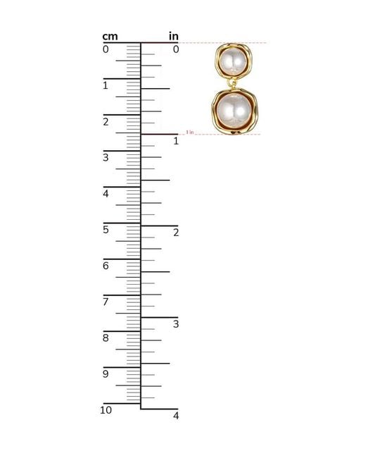Eye Candy LA Metallic Night Out Dangle Drop Golden Glass Pearl Earrings