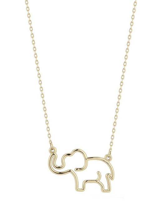 Ember Fine Jewelry Metallic 14k Open Elephant Necklace