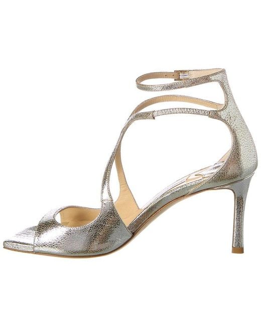 Jimmy Choo Metallic Azia 75 Glitter Leather Sandal