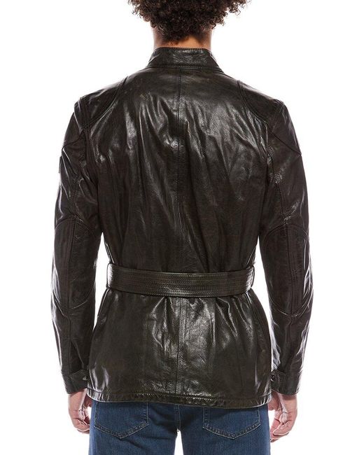 Belstaff Black Legacy Trialmaster Leather Panther Jacket for men