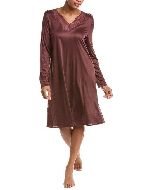 Hanro Red Lilith Lace Trim Nightgown