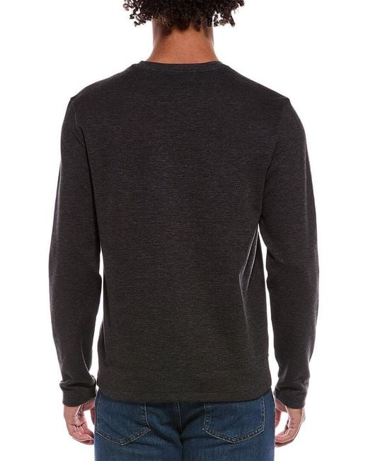 Vince Black Double Face Pique Henley for men