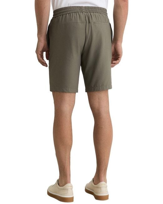 Reiss Gray Ajay Drawstring Seersucker Short for men