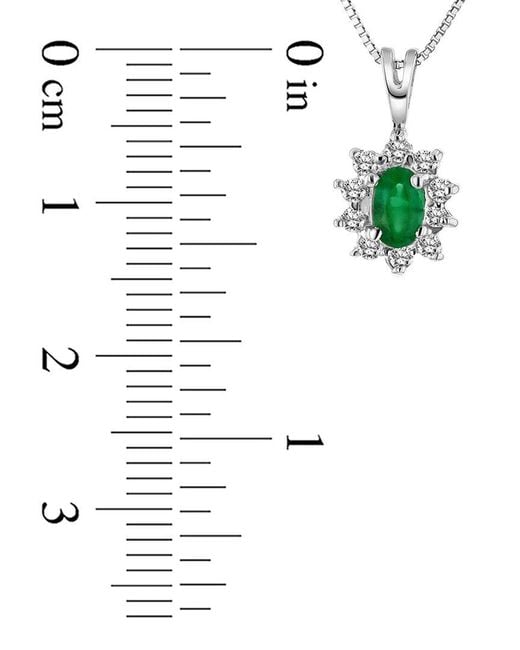 LEVARON White 14K 0.35 Ct. Tw. Diamond & Emerald Pendant