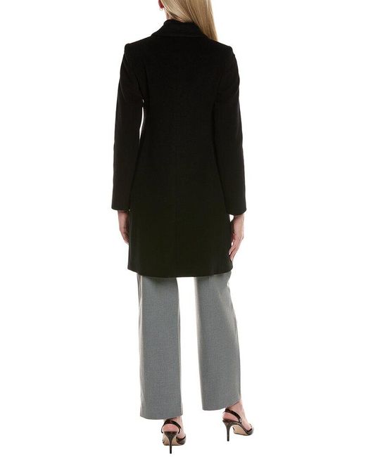 Fleurette Black Wool-Blend Coat