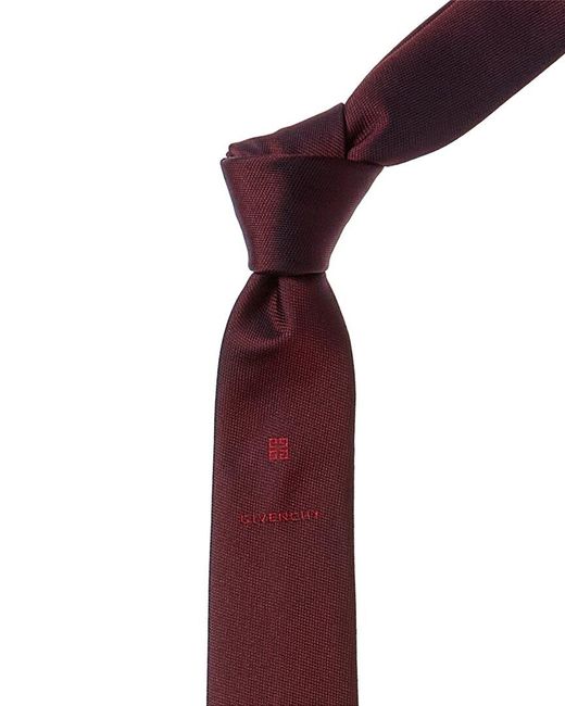 Givenchy Red Jacquard Silk Tie for men