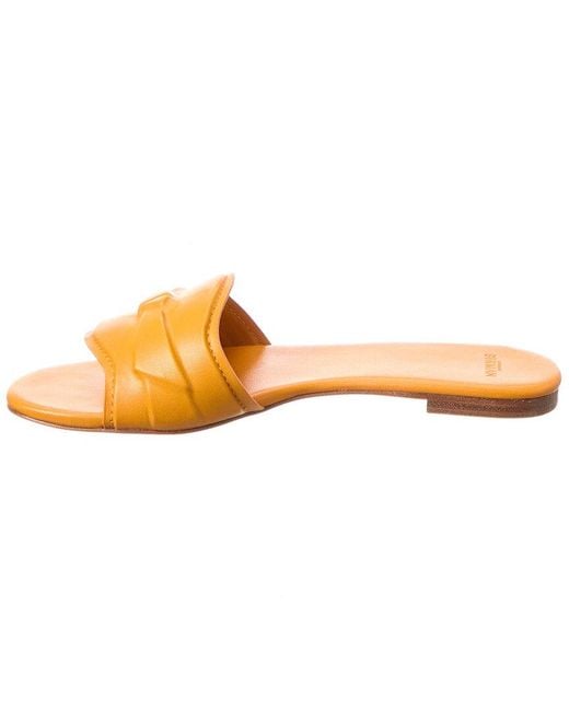 Alexandre Birman Orange Padded Clarita Leather Slide