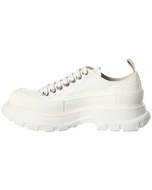 McQueen White Tread Slick Canvas Sneaker