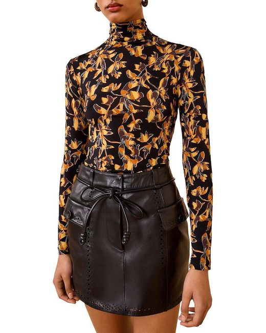 Ulla Johnson Black Aurelia Jersey Turtleneck Top