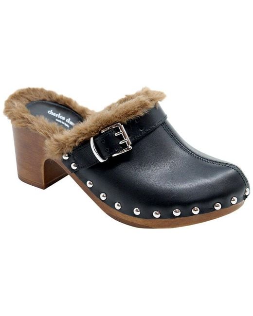 Charles David Black Lecce Leather Clog