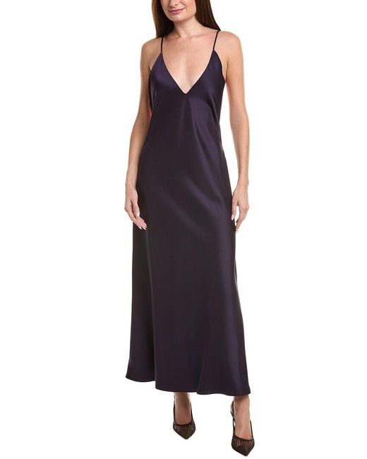 Leset Blue Barb Backless Midi Dress