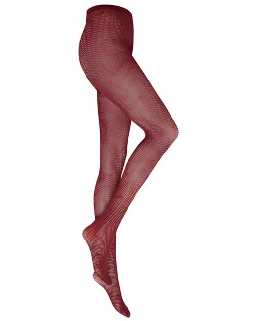 Wolford Red Bodyline Jacquard Tights