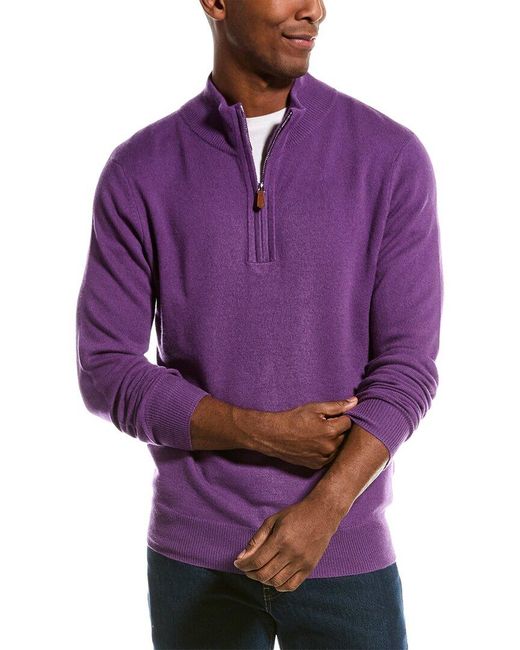 Kier + J Kier + J 1/4-zip Cashmere Sweater in Purple for Men | Lyst UK