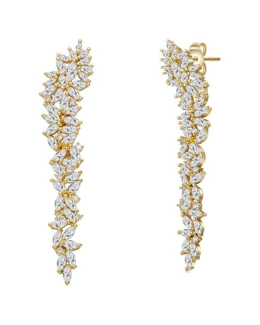 Rachel Glauber White 14k Plated Cz Statement Earrings
