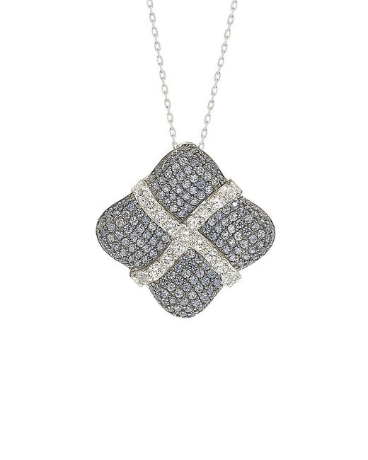 Suzy Levian Metallic Silver 2.35 Ct. Tw. Sapphire Necklace